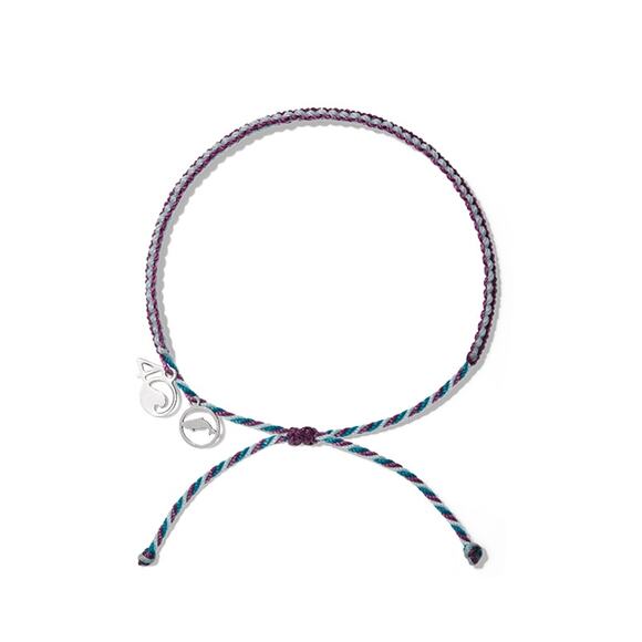 4Ocean Sperm Whale Beaded Bracelet Purple Teal Aqua with Gift Bag - Picture 1 of 6